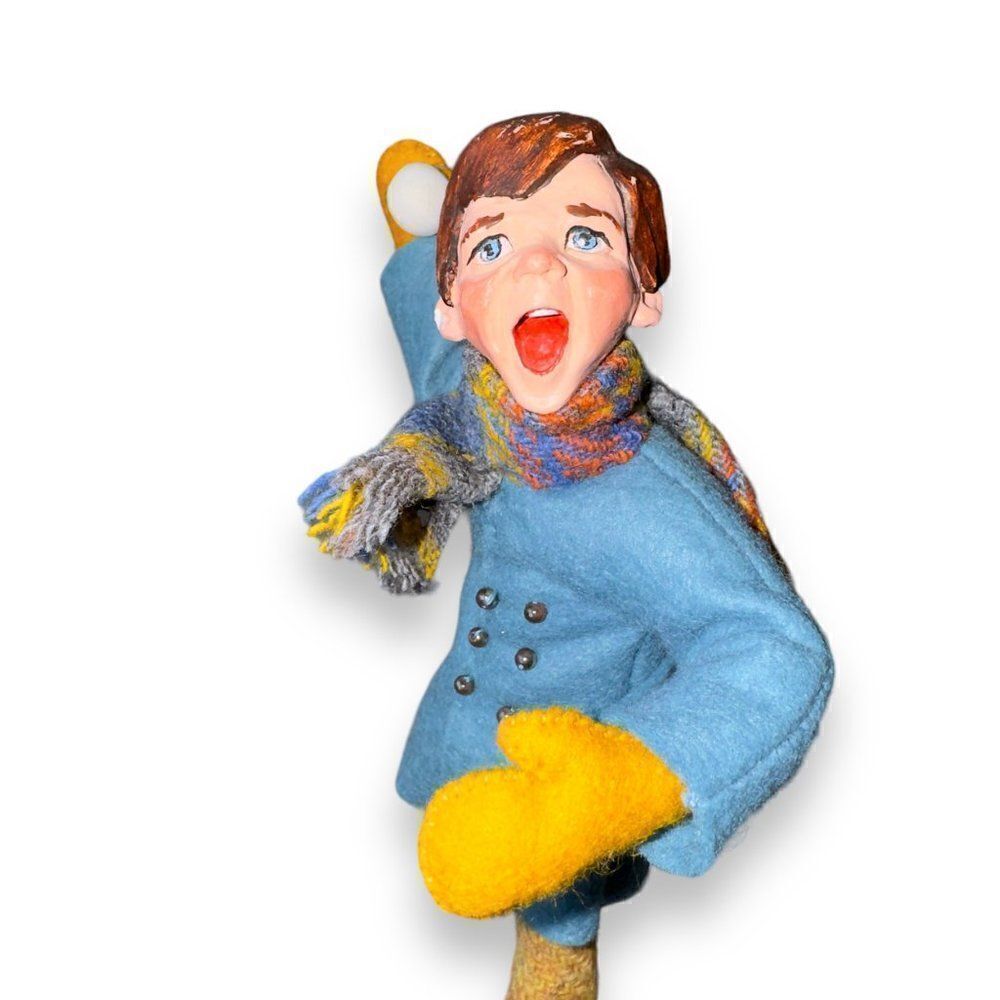 Simpich Character Doll Handmade Early English Street Scene Snow Boy‎